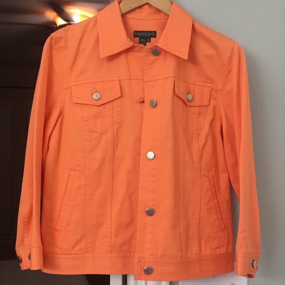 orange jean jacket womens